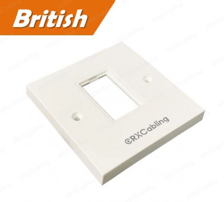 Plat Dinding Keystone Gaya British 6C 1 Port dalam Warna Putih - Plat Dinding Keystone 6C